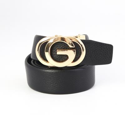 HY1013 Men's genuine leather belt with modern buckle