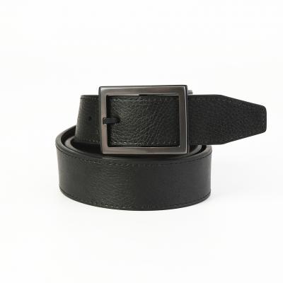 Man's black leather belt buckle rotatable double side used belt style HY1021