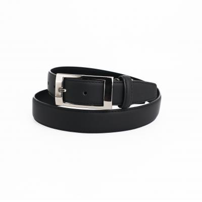 Men's black PU 3mm thin belt pin buckle belt manufacture HY1073