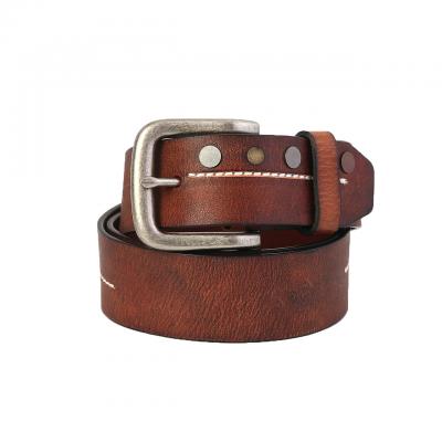 Men's full grain leather rivet belt fashion casual denim leather belt HY1017