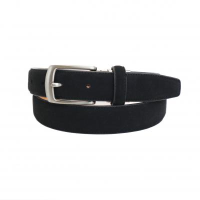 New men's black PU suede belt with double stitching HY1080